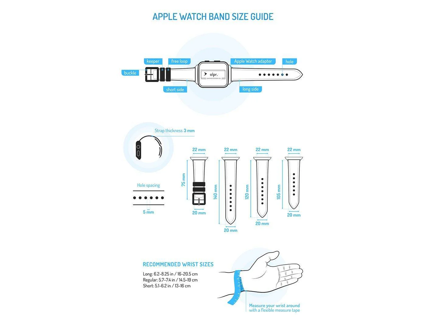 Full-Grain Leather Apple Watch Band - Natural Color - Image 7